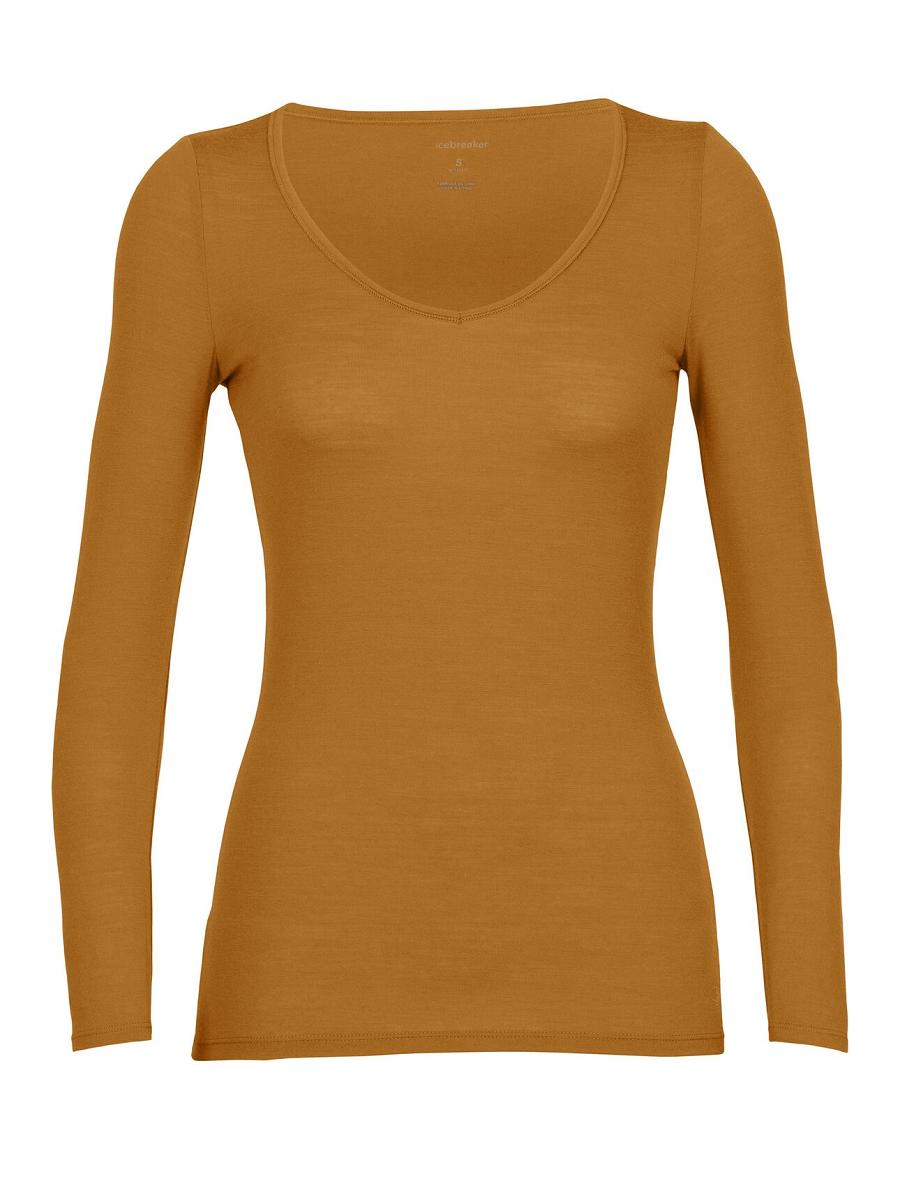 Clove Icebreaker Merino Siren Long Sleeve Sweetheart Top Women's Underwear | AU 1686ZUTG